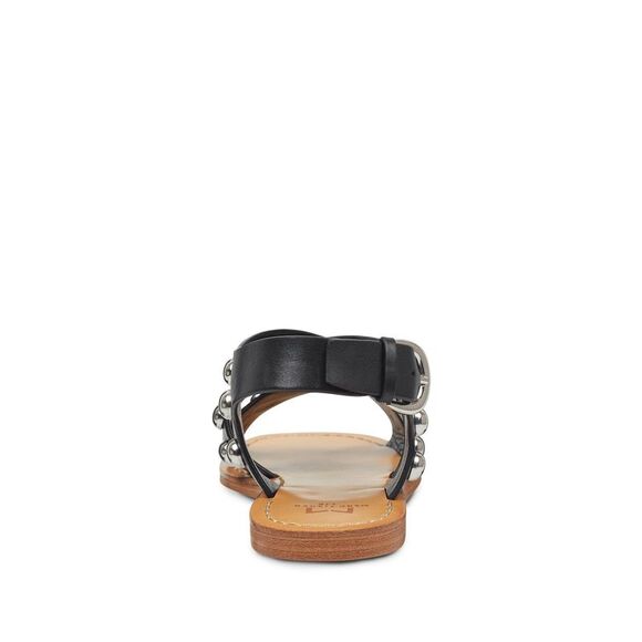 MARC FISHER Womens Black Studded Prancer Round Toe Leather Gladiator Sandles 6 M - Picture 3 of 4